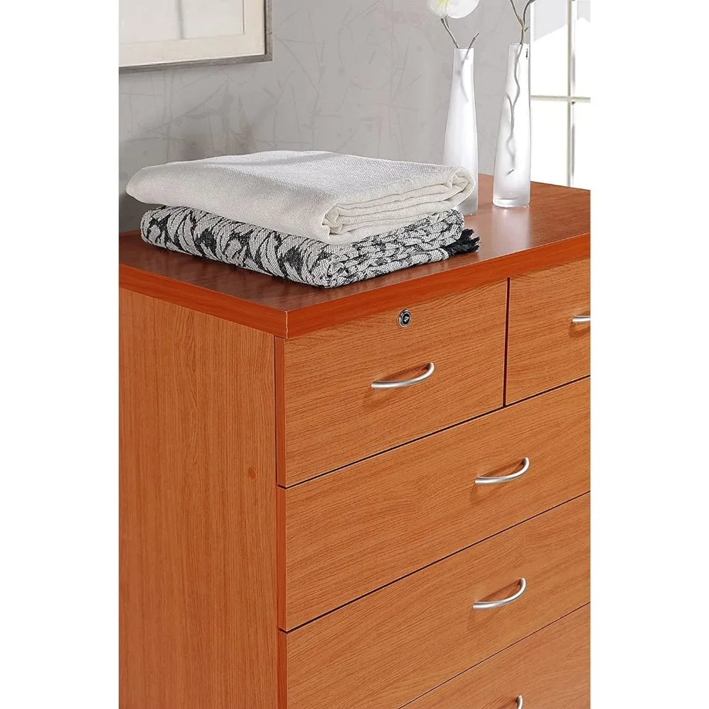 With 2 Locks on the Top Drawers Dresser for Bedroom Furniture 31.5 Inch Wide Chest of Drawers White Toilet Furniture Makeup Desk