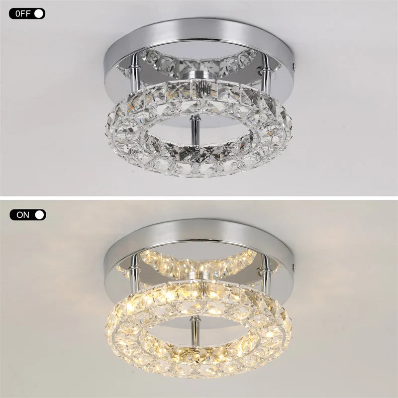 Simple Bedroom Ceiling Lamp Crystal Led Lighting Chandelier Suitable For Cloakroom Aisle Porch Changeable Pendant Lamp Fixture