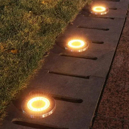 Luz de disco de energía solar de 8 LED para exteriores, luz subterránea para jardín, luz de cubierta, foco, lámpara LED solar enterrada, decoración de jardín