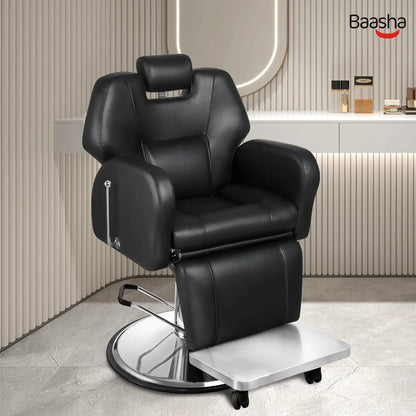 Baasha Barber Chair, Reclining Salon Chair for Hair Stylist, All-Purpose Hair Chair with Heavy-Duty Steel Frame, Shampoo Chair S