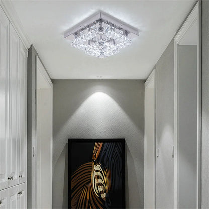 Lustre de plafond en cristal K9, luminaire suspendu pour couloir d'intérieur, éclairage de vestiaire, luminaire de plafond décoratif à LED pour allée