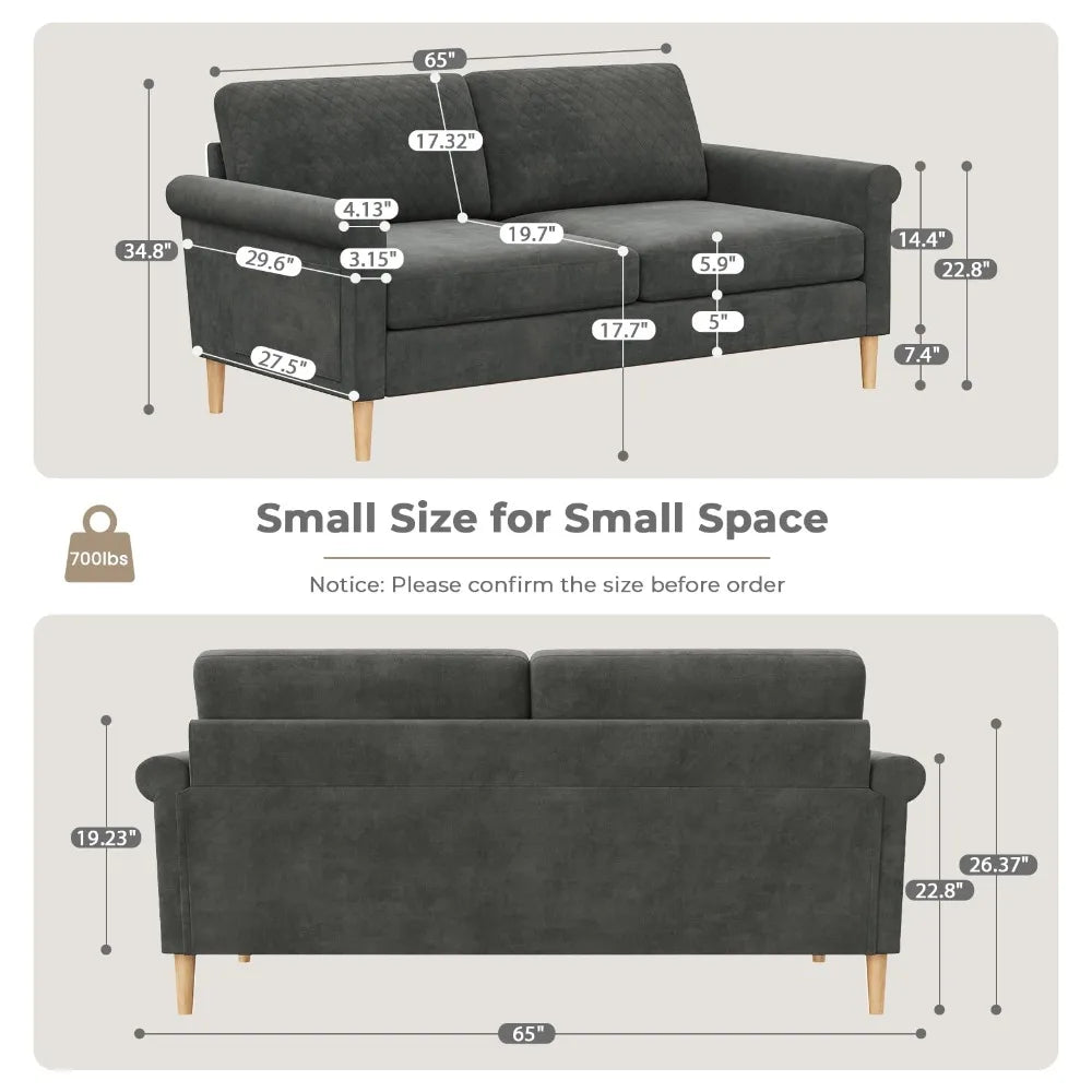 2024 New 65.1''Loveseat Sofa Couch for Living Room, Modern Sofa,Small Couches for Small Spaces