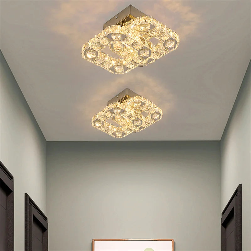 Simple Bedroom Ceiling Lamp Crystal Led Lighting Chandelier Suitable For Cloakroom Aisle Porch Changeable Pendant Lamp Fixture