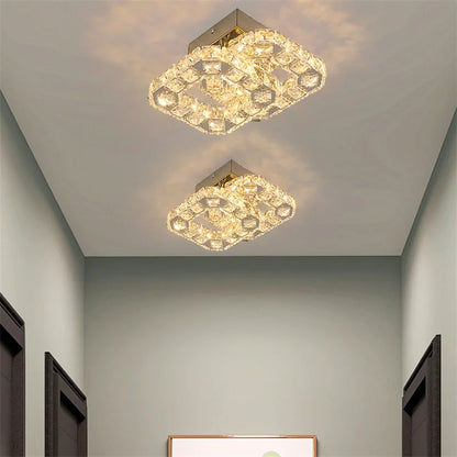 Simple Bedroom Ceiling Lamp Crystal Led Lighting Chandelier Suitable For Cloakroom Aisle Porch Changeable Pendant Lamp Fixture