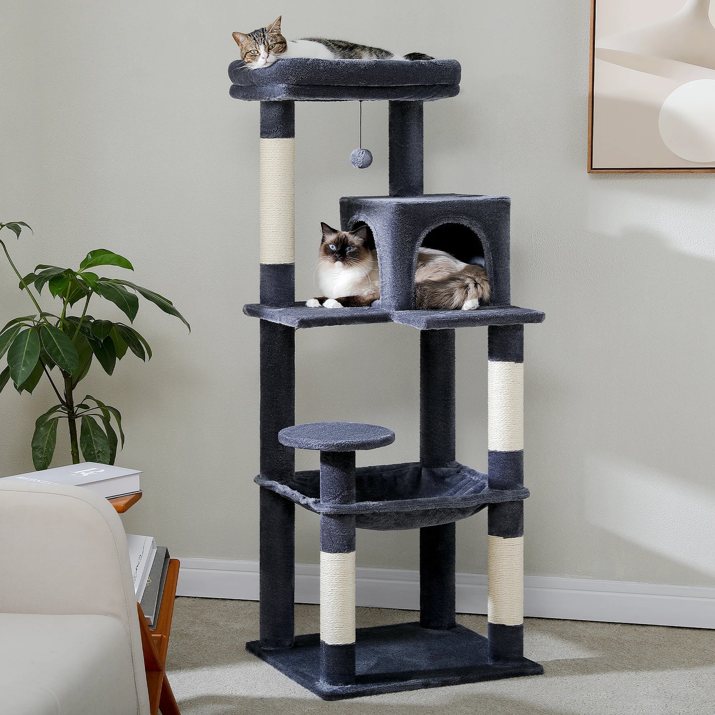 Arbre à chat à plusieurs niveaux avec griffoir pour chat, meuble pour chat, maison, griffoir, fournitures pour chat, jouet pour chat