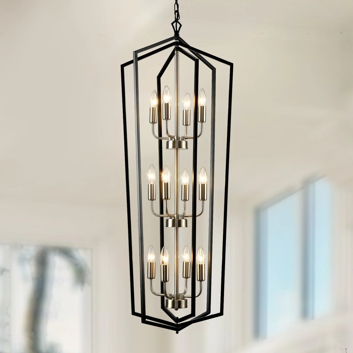 12-light luxury Lantern Tiered Chandeliers Classic American Style Pendant Lighting Ceiling Hanging Light Fixtures Indoor