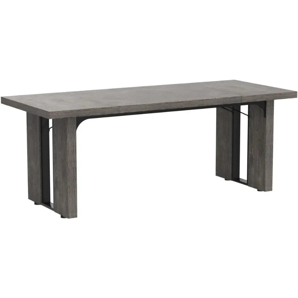 Grande table à manger pour 6 à 8 personnes, table à manger de style rustique, table à manger rectangulaire pour cuisine, salle à manger