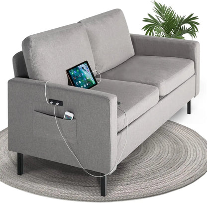 Canapé confortable moderne avec USB, petits canapés pour salon, appartement, chambre à coucher, petits espaces, canapé de bureau