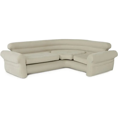 Sofa, inflatable angle sofa L-shaped, suitable for indoor use, with 2-in-1 valve, living room inflatable sofa