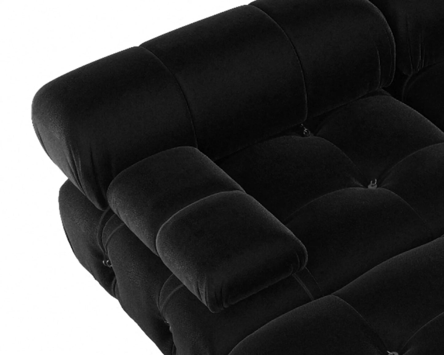 Minimalist Sectional Sofa for Living Room Black Velvet Fabric Modular Couches with Ottomans Comfortable Lounge Couch Sofas Sets