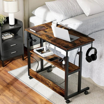 Bureaux de chambre Table portable pour ordinateur portable avec station de charge Meubles de bureau d'ordinateur Accessoires de bureau pour bureau Pliante Lecture Étude