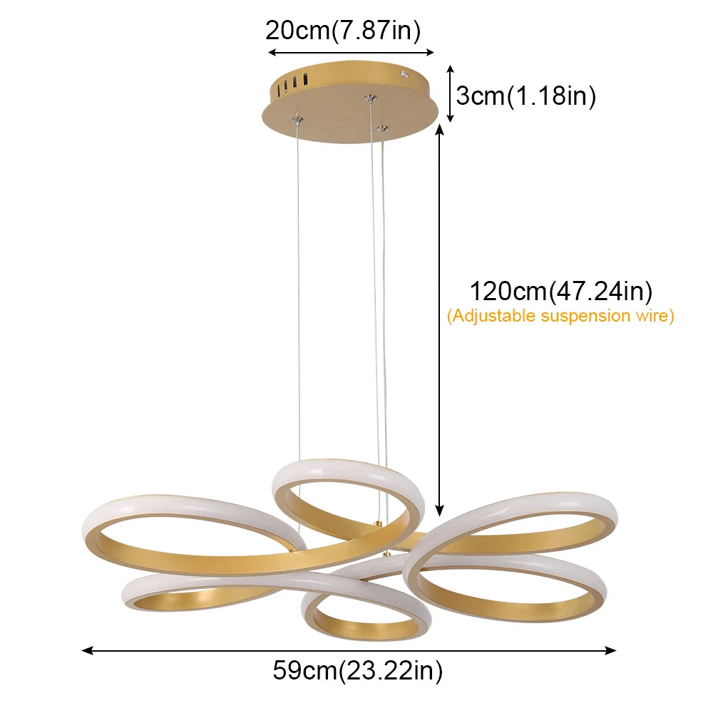 Modern Acrylic Pendant Light Gold Flower Led Ceiling Lamp Living Dining Room Nordic Chandelier Aisle Decor Balcony Hang Fixture