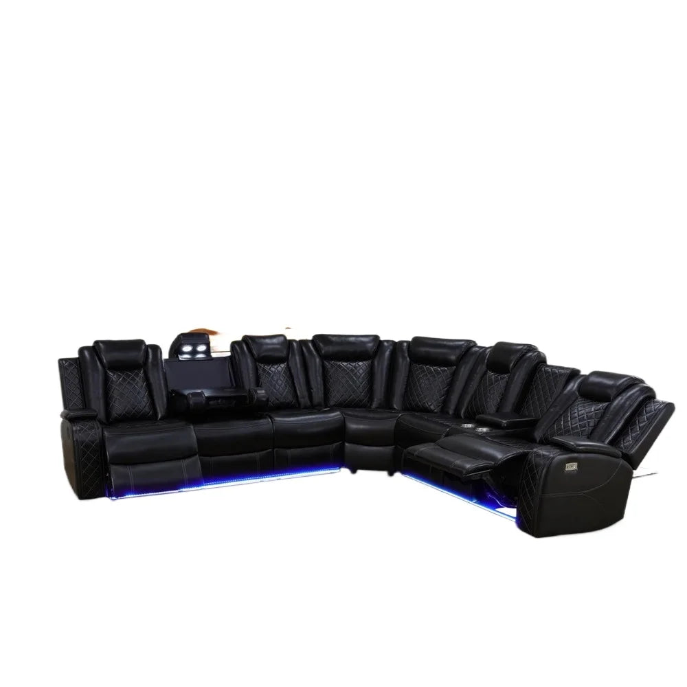 Fauteuil inclinable, canapé sectionnel inclinable électrique en cuir avec LED, canapé sectionnel inclinable électrique, canapé en cuir respirant