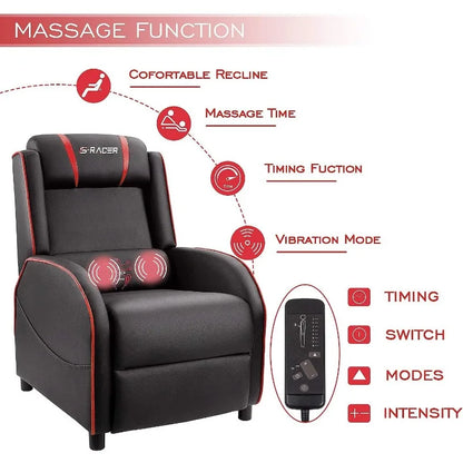 Gaming Massage Recliner Chair Single Living Room Sofa Recliner  Leather Recliner Seat Comfortable Ergonomic Home Theater Seating