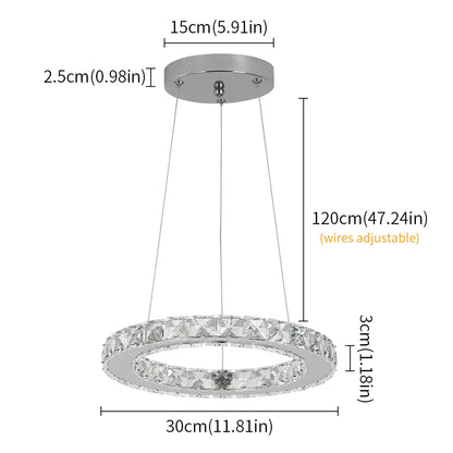 Modern Pendant Lighting Rings Led Crystal Chandelier Hanging Lustre Lamparas Ceiling Lamp Fixtures Luminaire for Living Room