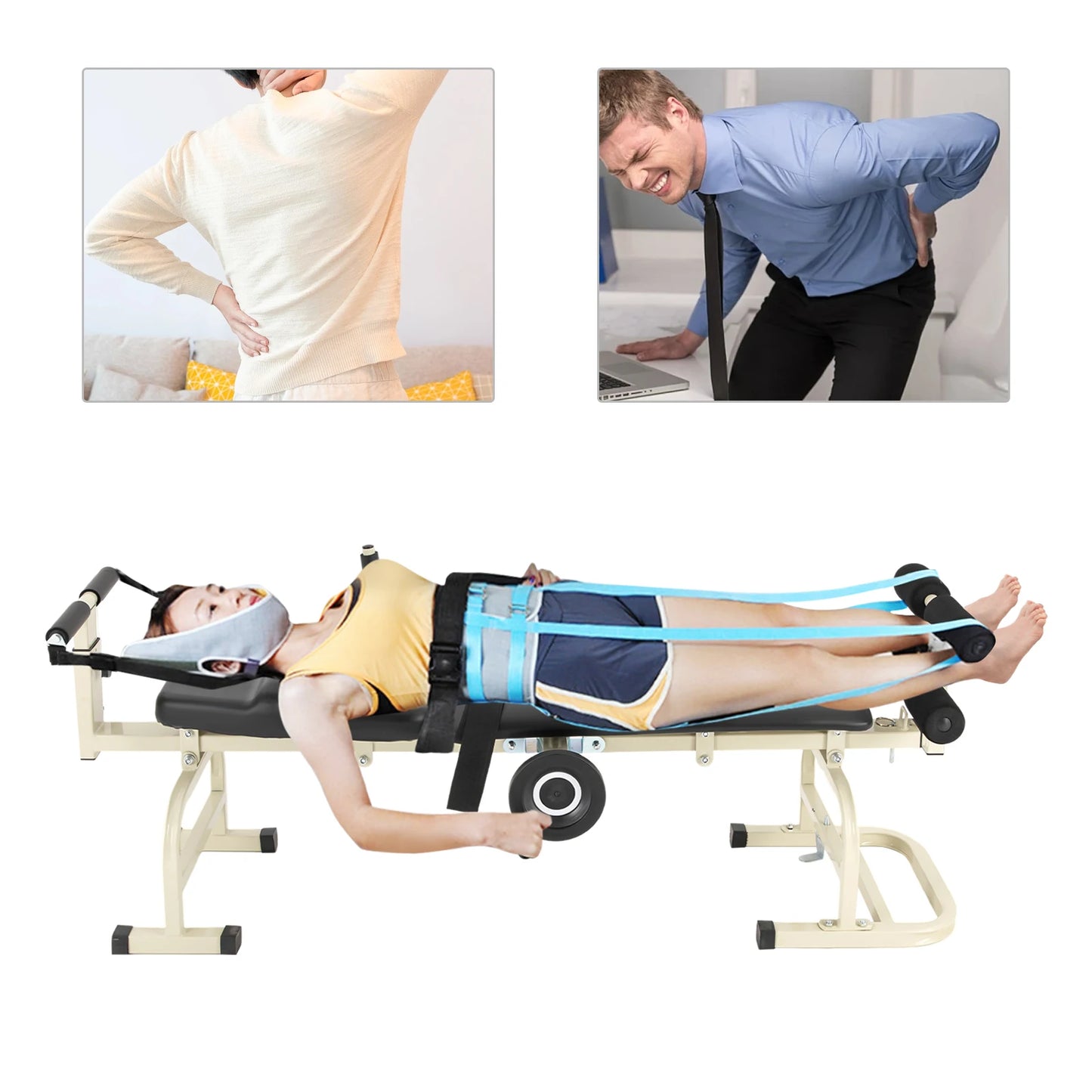 Body Stretching Device Cervical Lumbar Fatigue And Minor Injurie New Therapy Massage Bed Table Traction Bench