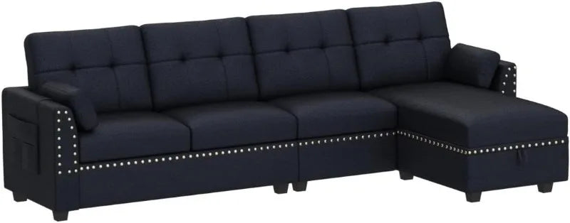 Reversible Sectional Sofa L-Shape Sofa Convertible Couch 4-Seater Sofas Sectional， Sofa Set Living Room Furniture