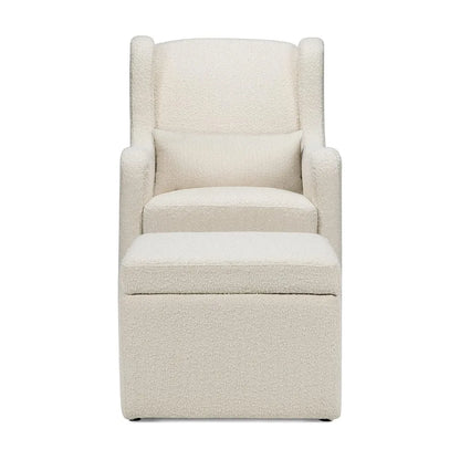 Carter's by DaVinci Adrian Swivel Glider with Storage Ottoman in Performance Cream Linen, Water Repellent and Stain Resistant,