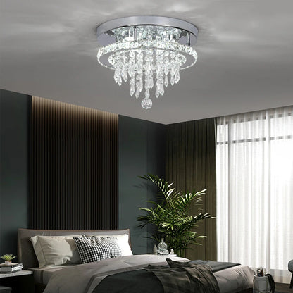 Lustre de plafond en cristal K9, luminaire suspendu pour couloir d'intérieur, éclairage de vestiaire, luminaire de plafond décoratif à LED pour allée