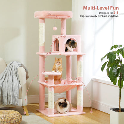 Arbre à chat à plusieurs niveaux avec griffoir Tour à chat de luxe avec maison de condo Griffoir pour chat pour accessoires de chat d'intérieur Jouet pour chat de compagnie