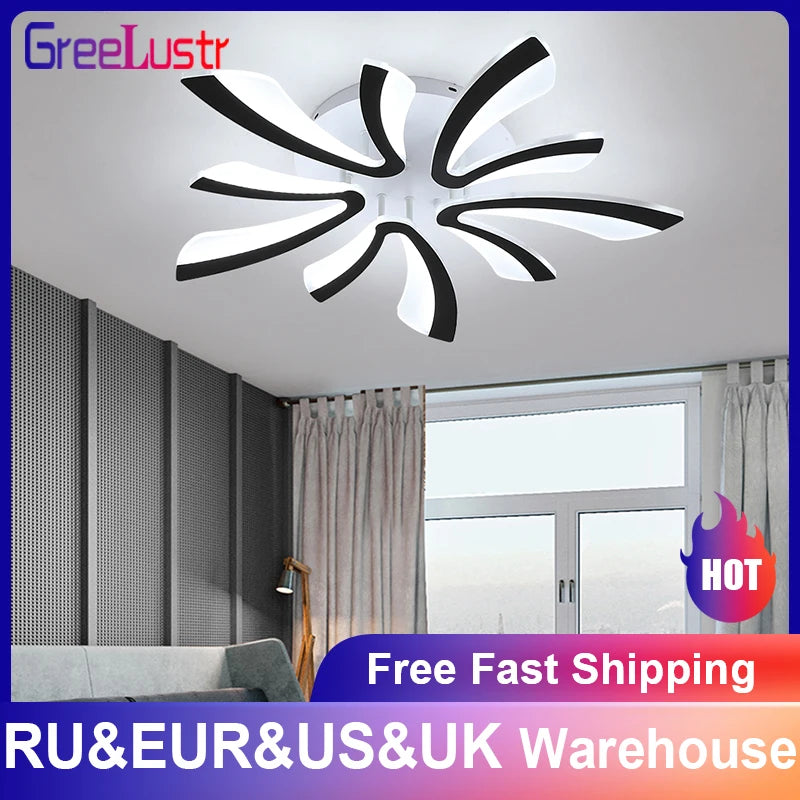 Modern Acrylic Led Ceiling Chandelier Lamps Lustre iluminação Light  For Living Room Bedroom Kitchen Pendant Lights Fixtures New