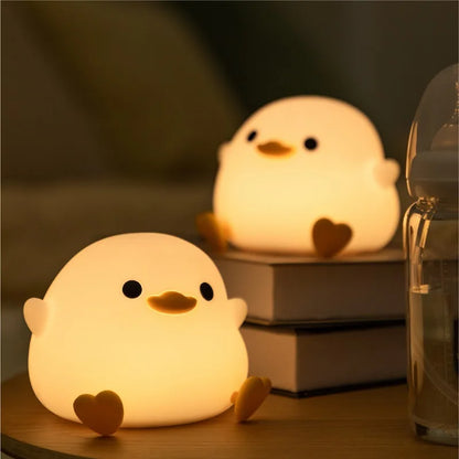 Lámpara de noche LED Xiaomi MIJIA con forma de pato de silicona para niños, sensor táctil, temporizador, recargable por USB, luz suave para el cuidado de los ojos