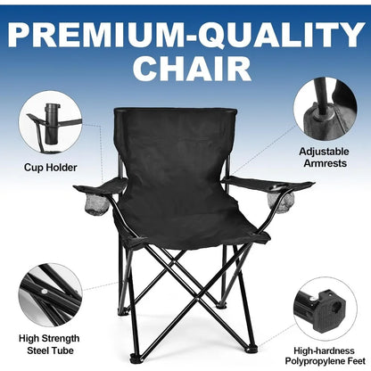 2 Pack Camping Chairs - Lightweight And Supportive Chairs - Compact, Durable, And Portable , Folding Chairs