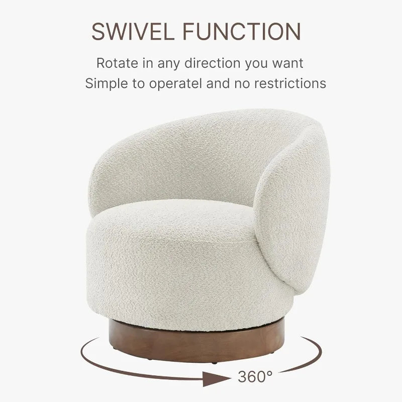 Swivel armchair, armchair upholstered in high performance fabrics for living room bedroom reading waiting room