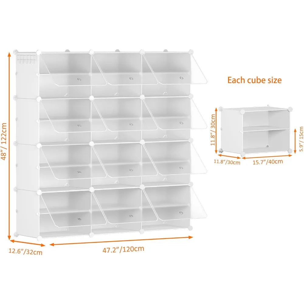 Shoe Furniture Organizer Shoes 8-Tier Shoe Rack Organizer for Closet 48 Pair Shoes Shelf Cabinet for Entryway Living Room Home