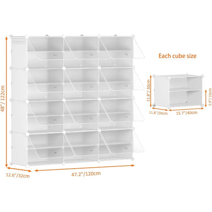 Shoe Furniture Organizer Shoes 8-Tier Shoe Rack Organizer for Closet 48 Pair Shoes Shelf Cabinet for Entryway Living Room Home