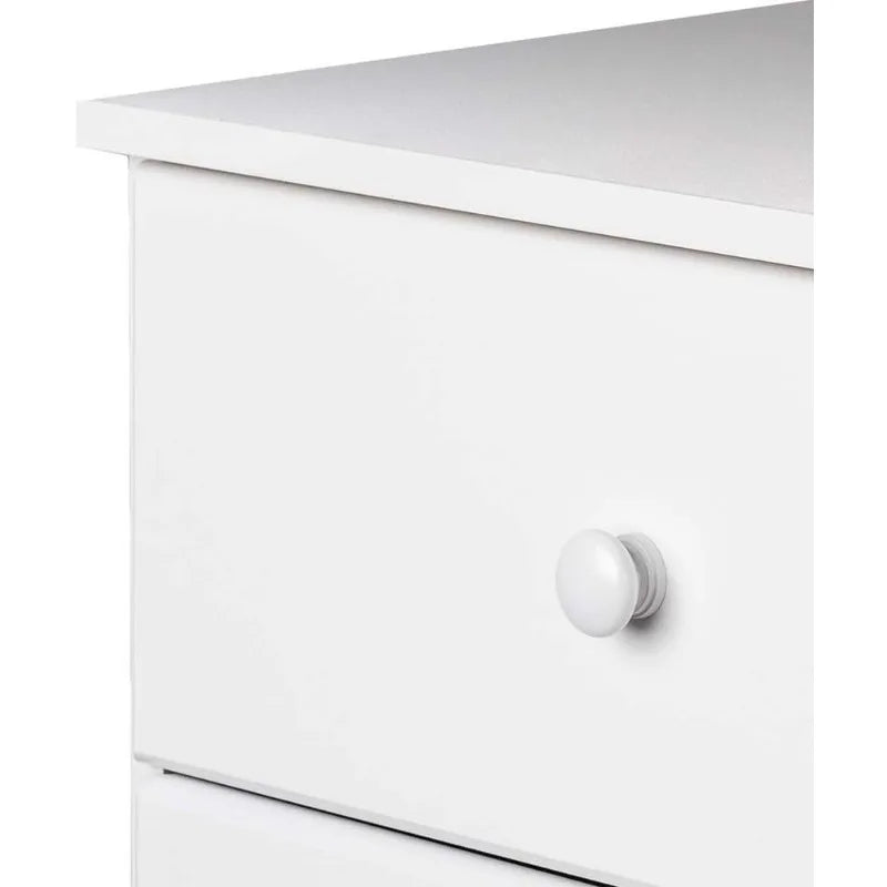 Astrid Tall White Dresser: 16"D x 20"W x 52"H, 6-Drawer Chest for Bedroom by Prepac - Perfect Chest of Drawers for Ample