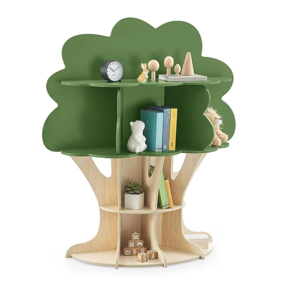 Delta Children Tree Bookcase - Greenguard Gold Certified, Fern Green/Crafted Natural