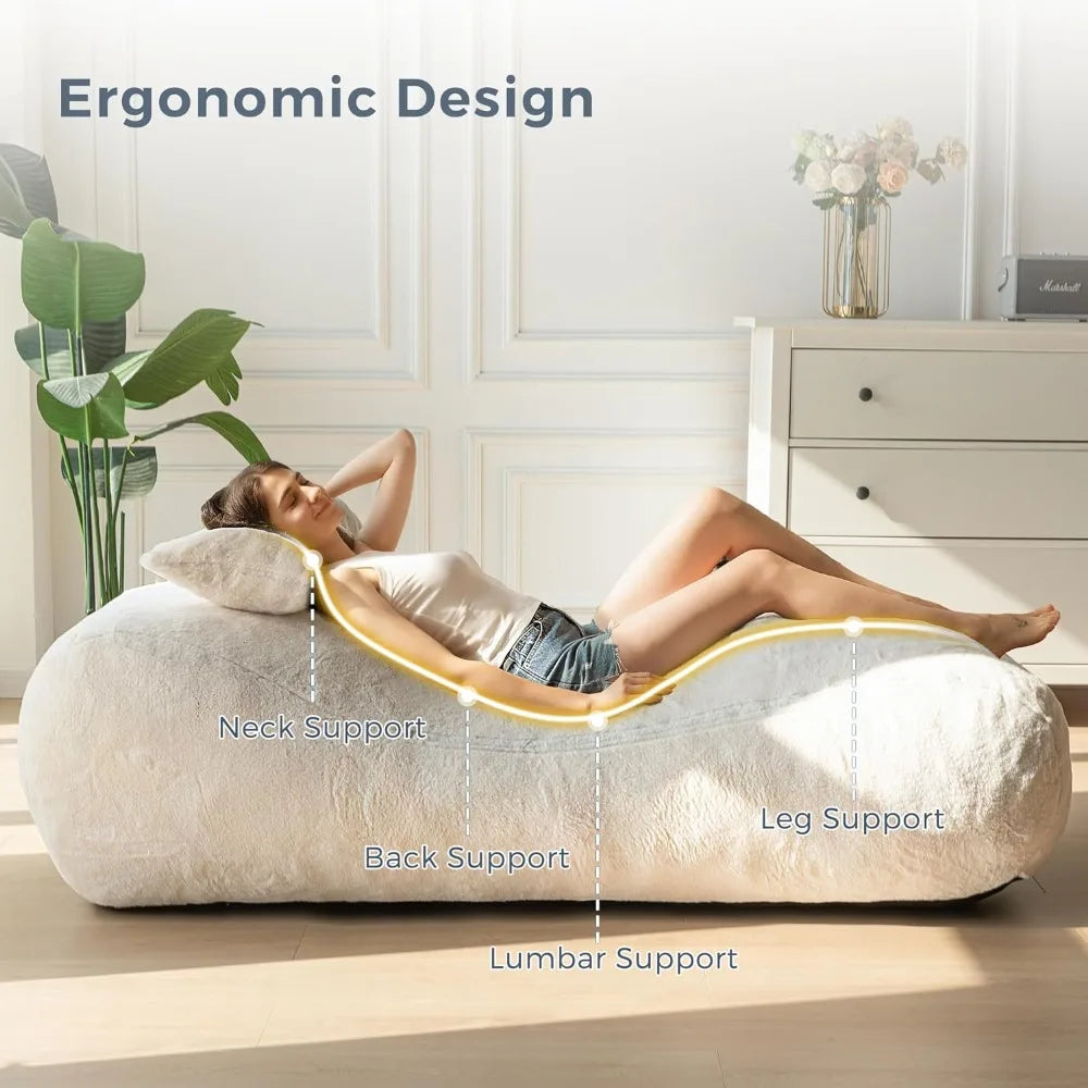 Pouf-lit avec oreiller, chaise longue d'intérieur, canapé de sol en velours, canapé d'évanouissement pour chambre à coucher, salon