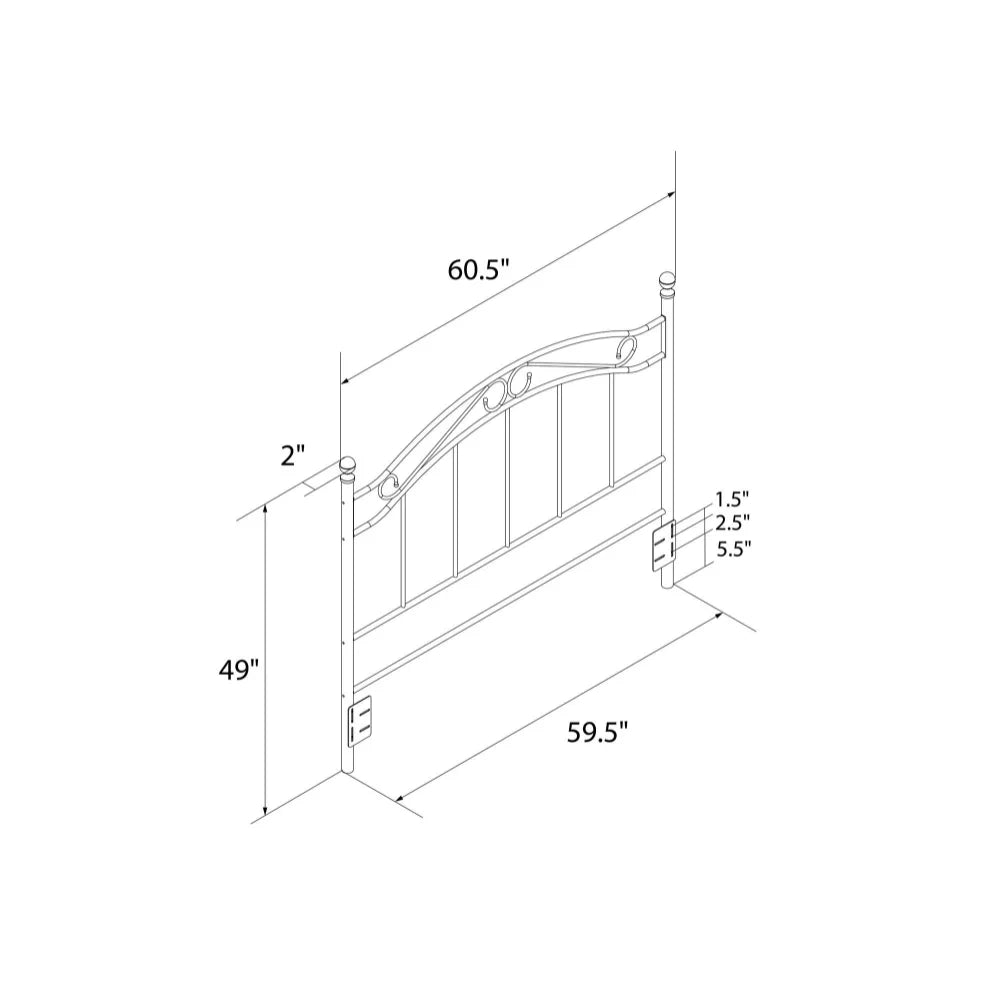 Tête de lit en métal Mainstays pour lit double ou queen avec détails délicats, noir
