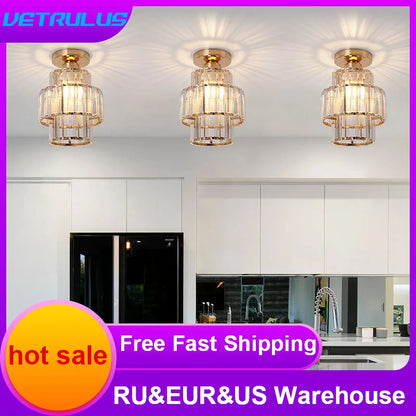 Modern Ceiling Lamp Mininalist Led K9 Crystal Ceiling Light Chandelier Bedroom Decor Luxury Living Dining Room Balcony Corridor