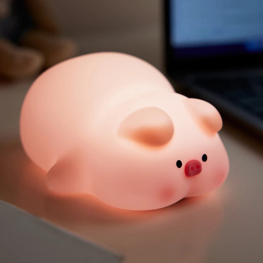 Veilleuse cochon rose mignonne LED lampe de nuit en silicone atmosphère intérieure Pat lampe décoration de chambre USB veilleuse pour enfants cadeau