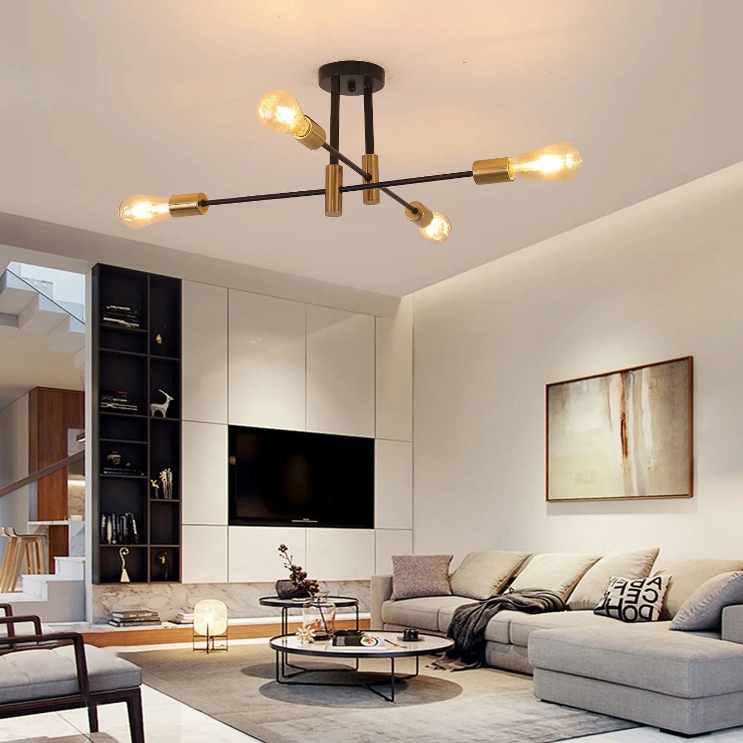 US  Artificial satellite pendant lighting pendant ceiling 4/6 semi ceiling fixtures-