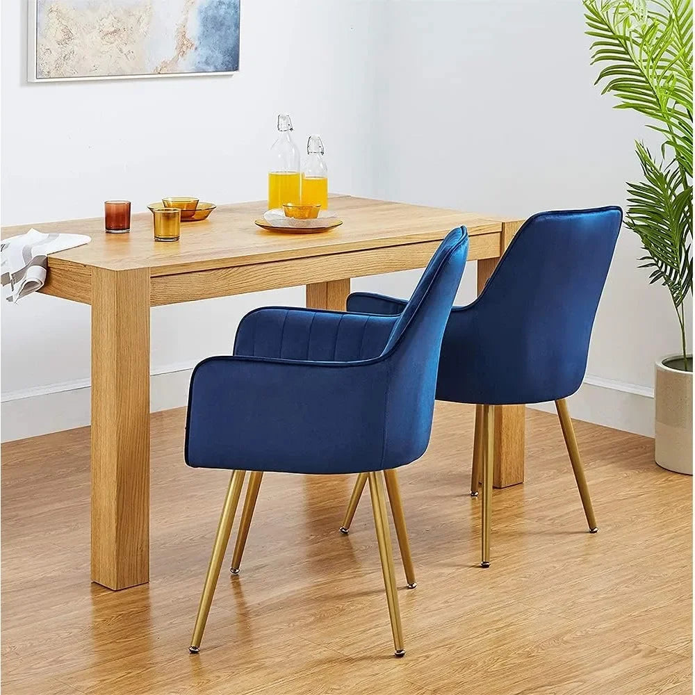 Juego de 2 sillas de comedor para mesa de comedor Silla de ratán azul marino Sillón individual Muebles para el hogar Mesas y sillas de conferencia