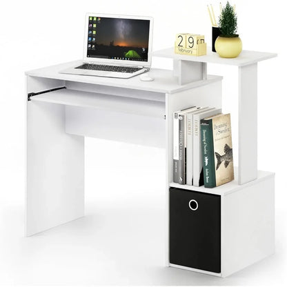 Bureau de chambre pour étudier Meubles blancs/noirs Econ Bureau à domicile polyvalent pour ordinateur Table de bureau pliante Bureaux de lecture et de jeu