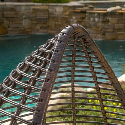 Beach Chair, Metal Framework Wicker with Cushion Beaches Chairs, Beach Chair