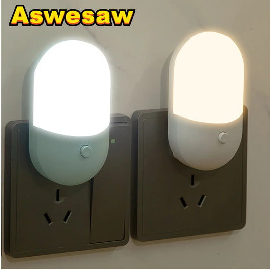 Lámpara de noche con luz LED de noche con enchufe UE/EE. UU., CA de 220 V, para dormitorio, regalo para niños, bonita lámpara de noche para pasillo, WC