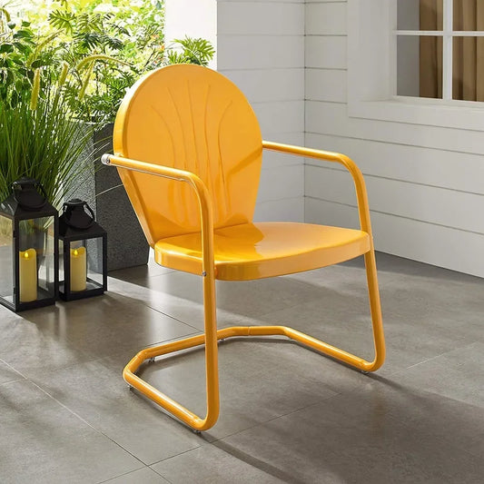 Retro Metal Outdoor Chair, Tangerine