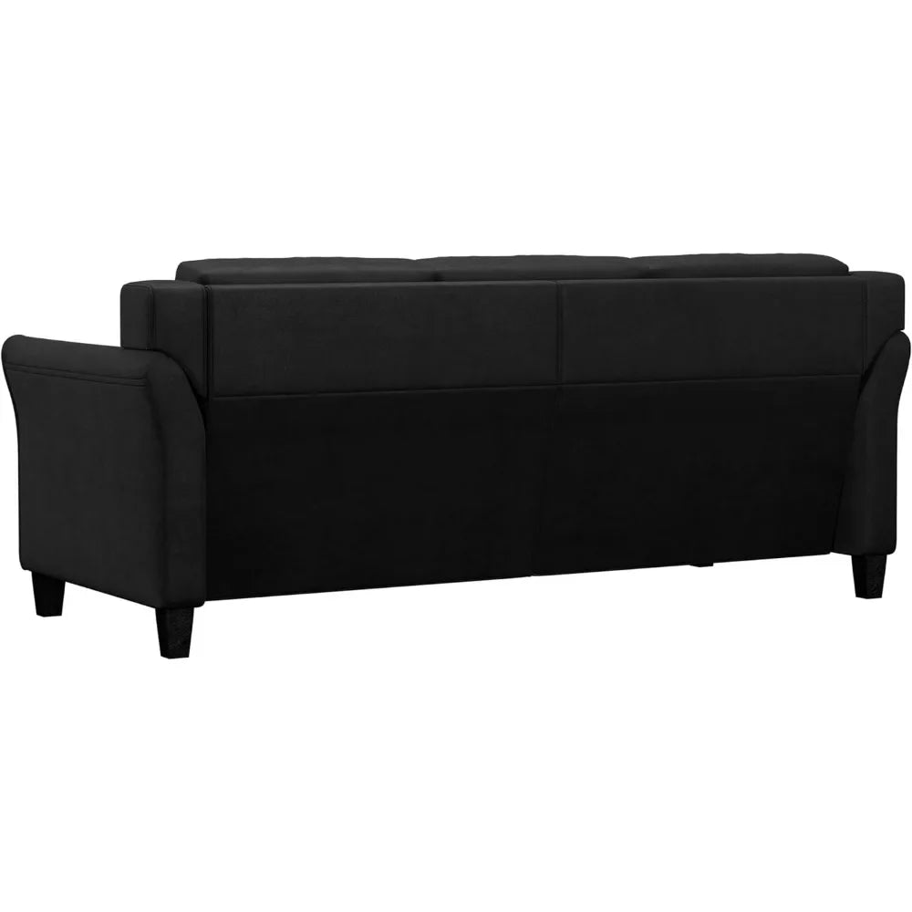 Harrington Sofa, Black,31.5"D x 78.7"W x 32.7"H,Soft, comfortable, and atmospheric，Suitable for living room, bedroom, office