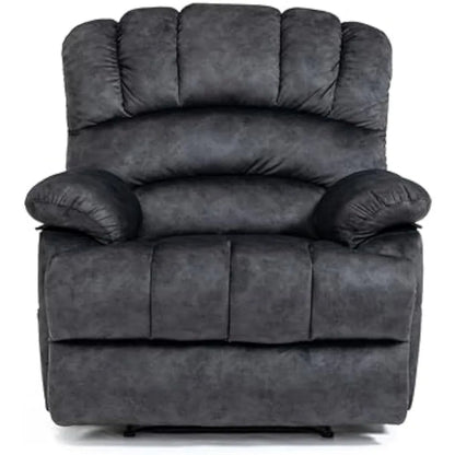 Sillón reclinable manual grande, suave, extra ancho, con brazos y respaldo acolchados, para sala de estar o dormitorio, color gris, 40" de ancho