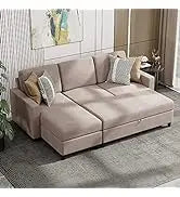 Convertible Sectional Sofas Couches for Living Room,L Shaped Couch with Storage Ottoman,Small Sectional 3 Seater Sofa Small