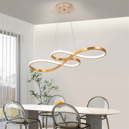 Lustre d'art d'intérieur avec télécommande à intensité variable, luminaire suspendu à LED simple pour salle à manger, luminaire suspendu de cuisine