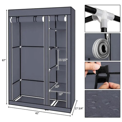 Dustproof Wardrobe Rental Room Bedroom Clothes Closet Waterproof Sturdy Fabric Clothes Storage Organizer Living Room Furniture