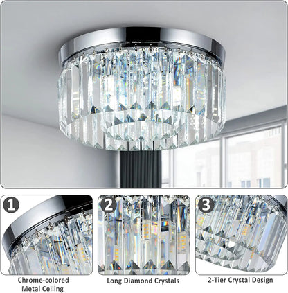 Cross Border Modern Minimalist Circular Crystal Chandelier Living Room Restaurant Corridor High-end Home Decor Lighting Fixtures