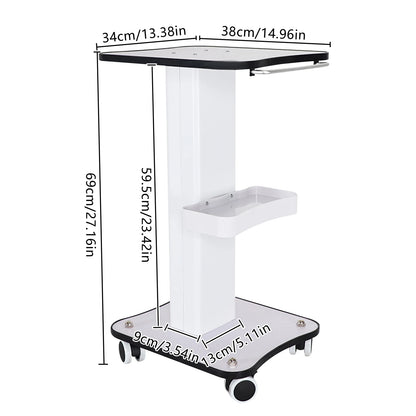 SPA Beauty Storage Beauty Salon Stand Rolling Trolley Cart Equipment Machine Holder Organizer 3 Tier with Push Handle