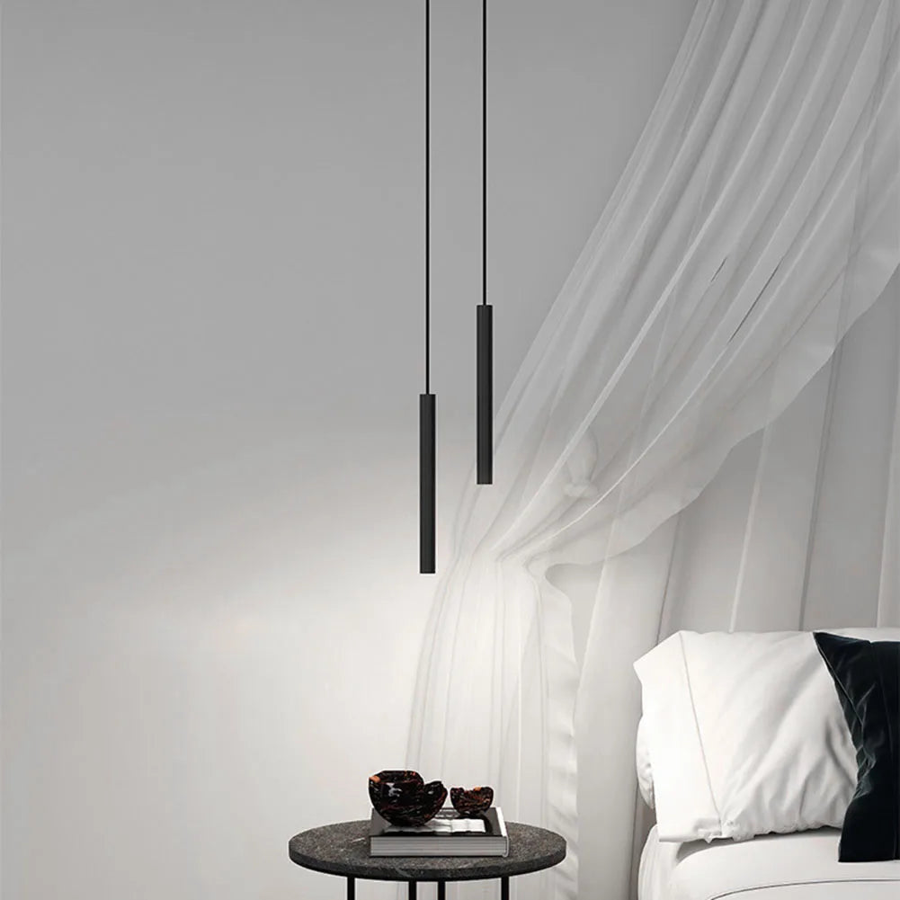 Lampe suspendue à LED nordique moderne à bande de ligne géométrique, luminaires suspendus pour restaurant, salle à manger, chambre à coucher, lampe de chevet